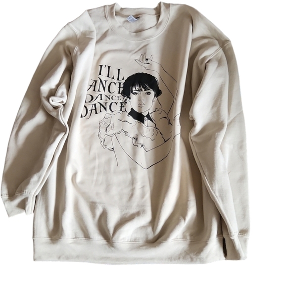 WEDNESDAY ADDAMS-NWOT  I'LL DANCE DANCE DANCE crewneck vintage unisex Sweatshirt - Picture 6 of 6